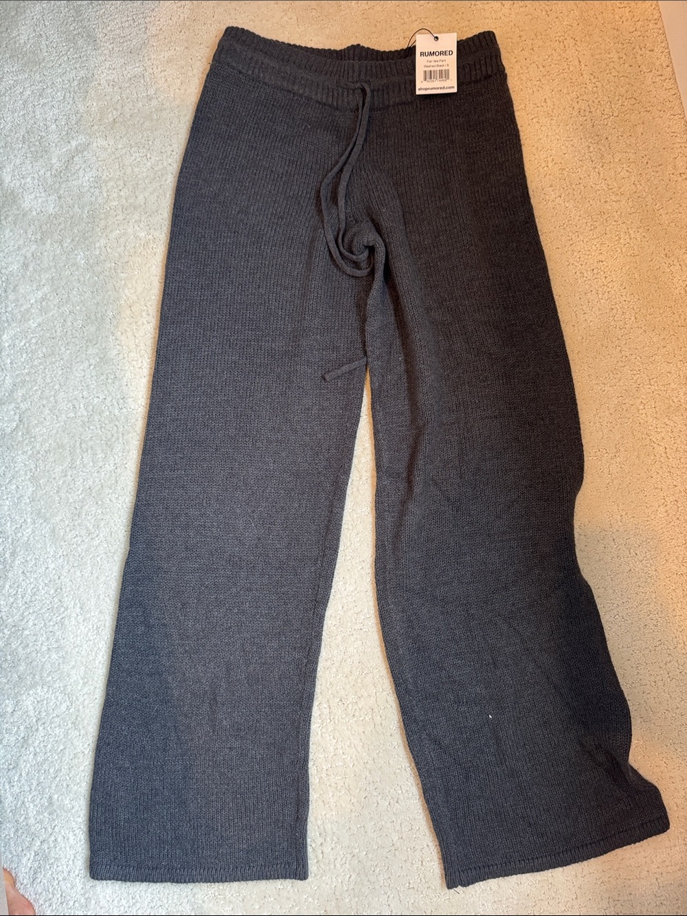 Rumored women’s Crewneck Knit Sweater and Knit Pants Set - black XS small new - Picture 8 of 10